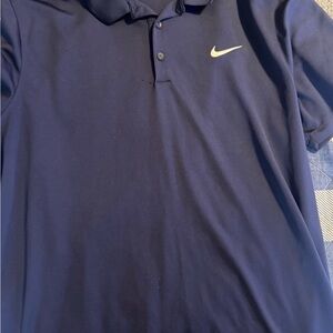 Nike Men's Navy Polo with White Swoosh